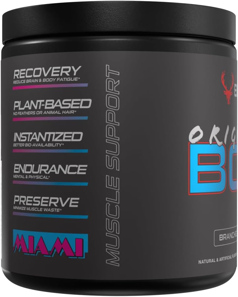 Bucked Up Original BCAA 2:1:1 Branched Chain Essential Amino Acids - Supplement Powder - | 100% Pure 2:1:1 Instantized Formula | Pre/Post Workout | 30 Servings | (Miami Flavor)