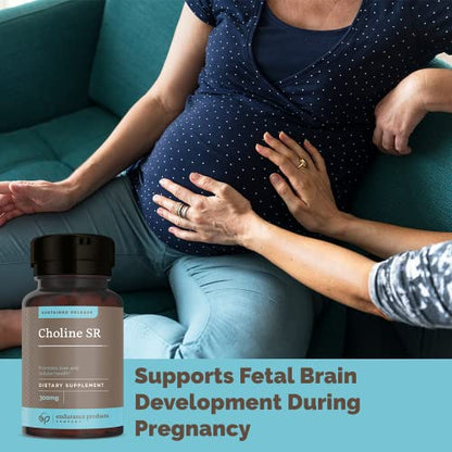 Choline Bitartrate Sustained Release - 300mg 200 Tablet - Promotes Brain Health, Mental Focus & Memory