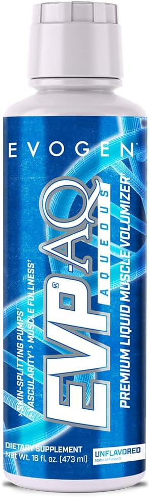 Evogen EVP AQ Liquid Glycerol | Muscle Volumizer | Unflavored | 16 Fl Oz | S7 nitric oxide blend with betaine anhydrous for pumps, vascularity, fullness and hydration; low-stim and clean