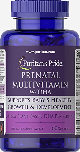 Puritan's Pride Prenatal Multivitamin with DHA, Supports Baby's Growth and Development