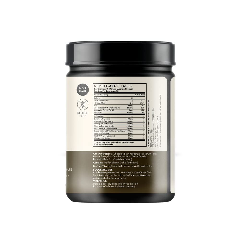 TERRA ORIGIN Healthy Gut Powder (Berry Flavor) |30-Servings with L-Glutamine, Zinc, Glucosamine, Slippery Elm Bark, Marshmallow Root and More!