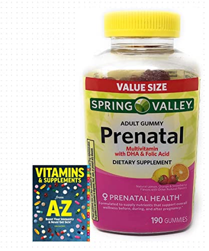 Spring Valley Adult Prenatal Health Multivitamin DHA & Folic Acid, Fruit, 190 Gummies