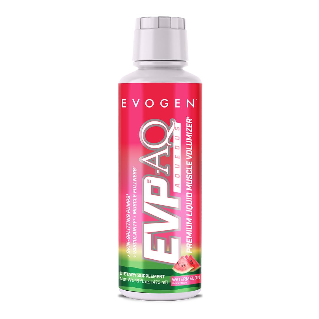 Evogen EVP AQ Liquid Glycerol | Muscle Volumizer | Unflavored | 16 Fl Oz | S7 nitric oxide blend with betaine anhydrous for pumps, vascularity, fullness and hydration; low-stim and clean