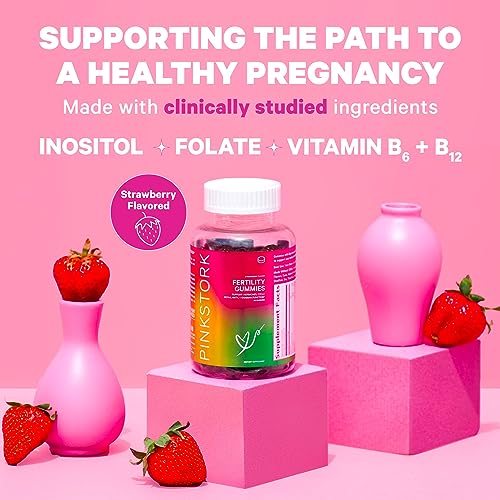 Pink Stork Fertility Gummies, Support Conception and Hormone Balance for Women with Inositol