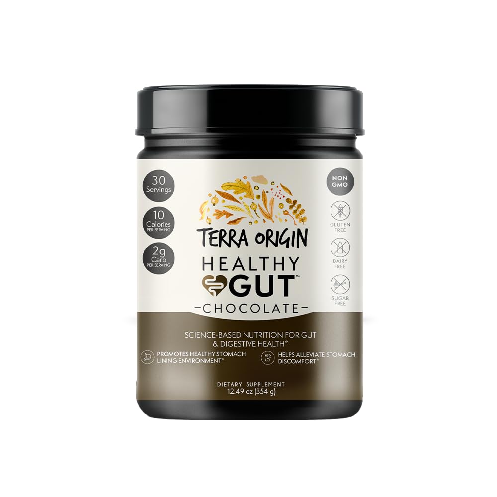TERRA ORIGIN Healthy Gut Powder (Berry Flavor) |30-Servings with L-Glutamine, Zinc, Glucosamine, Slippery Elm Bark, Marshmallow Root and More!