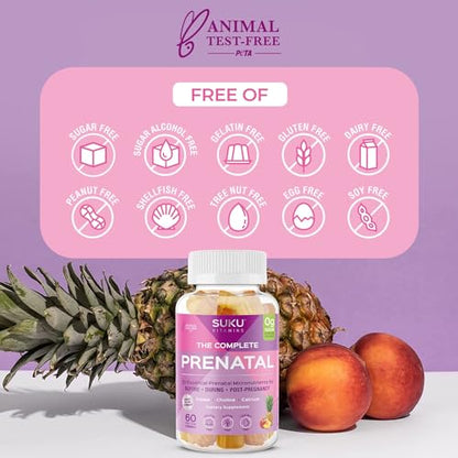 SUKU Vitamins - Complete Prenatal - Enriched with Calcium, Vitamin K2, Vitamin B12