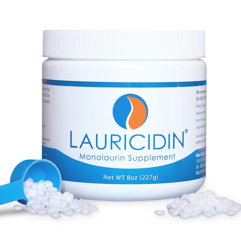 Lauricidin- The Original Monolaurin Supplement- 3000mg per Serving- 227g per Jar (Essential Immune Support and Gut Health)