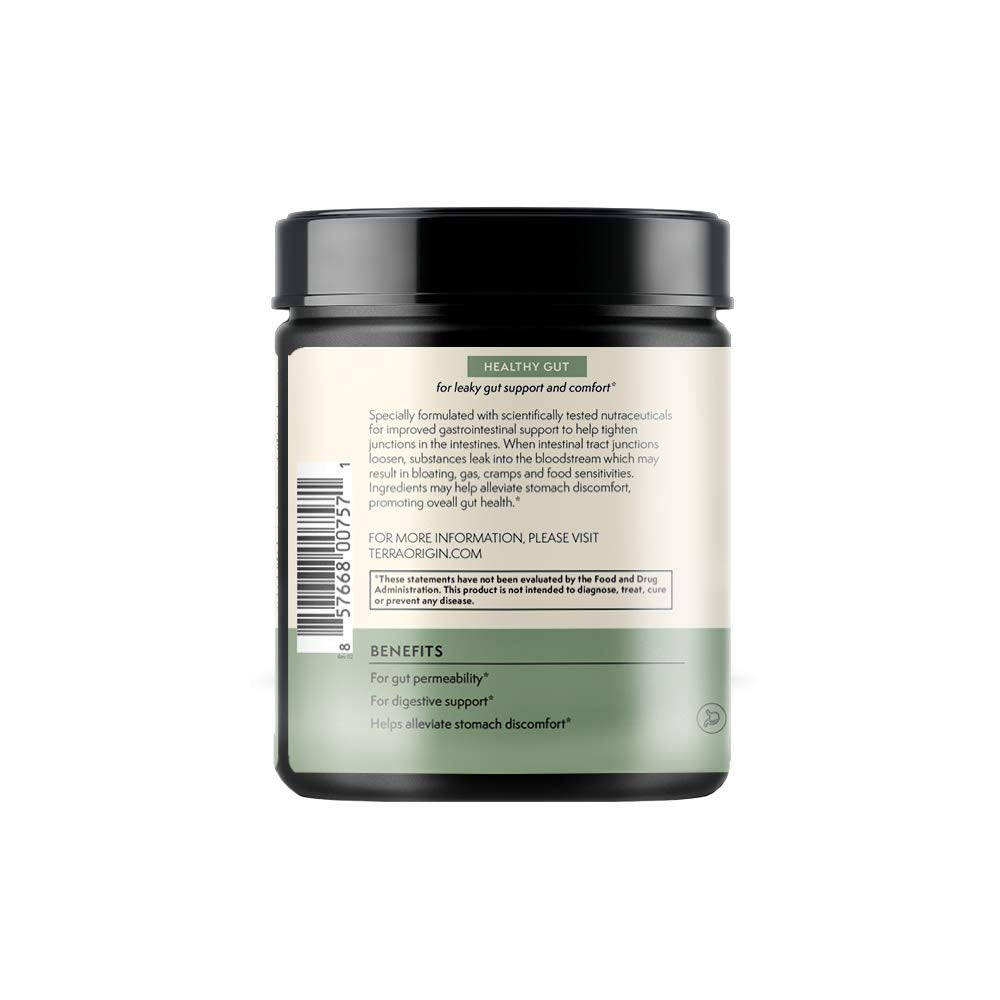 TERRA ORIGIN Healthy Gut Powder (Berry Flavor) |30-Servings with L-Glutamine, Zinc, Glucosamine, Slippery Elm Bark, Marshmallow Root and More!