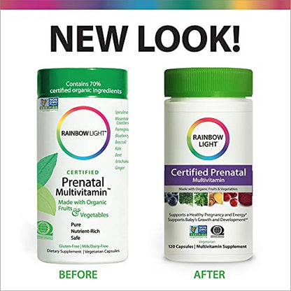 Rainbow Light Prenatal Multivitamin, Immune Support, 120 Capsules (Package May Vary)