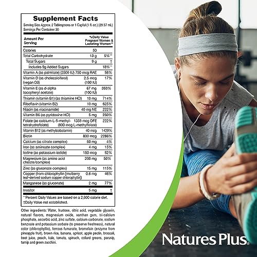 NaturesPlus Source of Life Prenatal Liquid, Tropical Fruit - 30 fl oz - Multivitamin