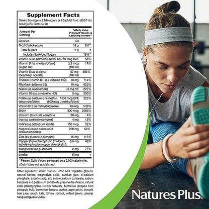 NaturesPlus Source of Life Prenatal Liquid, Tropical Fruit - 30 fl oz - Multivitamin