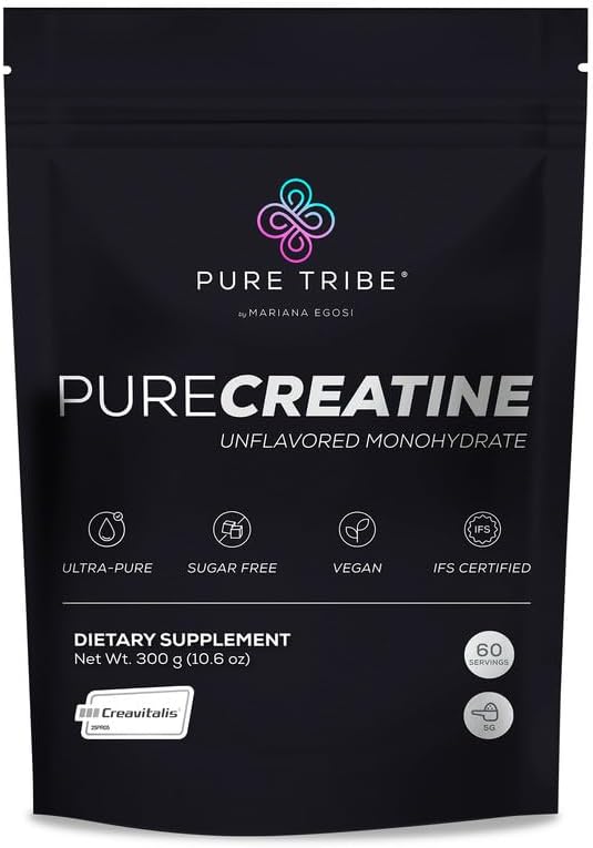 PureCreatine – Micronized Creatine Monohydrate Powered by Creavitalis – Unflavored Creatine Monohydrate Powder for Energy & Recovery – No Bloating, Easy Digestion – 5g per Scoop, 300g