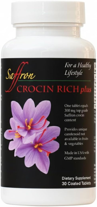 Crocin Brain Supplement for Memory, Focus & Mood | CROCIN RICH Plus, 30CT | 75% High-Purity Crocin; Clinically Relevant Dose; Not Standard Saffron Extract; U.S. Patented Formula; Mood; Healthy Aging