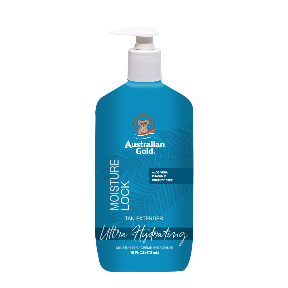 Australian Gold Moisturer Lock Tan Extender Lotion, Enriched with Vitamin E, Aloe Vera, 16 Fl Oz