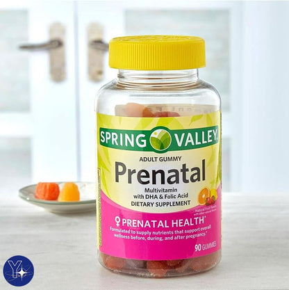 Prenatal Multivitamin Spring Valley Gummies with DHA and Folic Acid, 90 Count