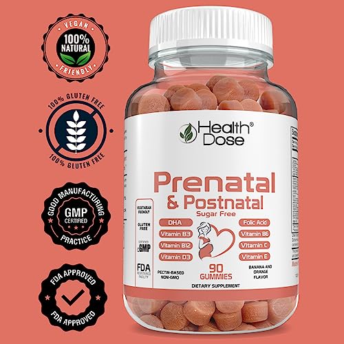 Health Dose Prenatal & Postnatal Vitamins for Pregnant and Lactating Women, DHA & Folic Acid
