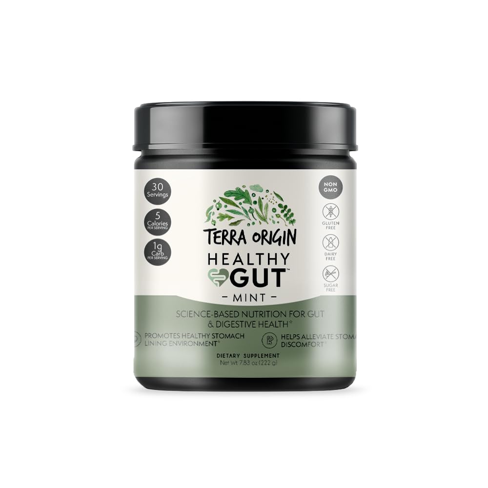 TERRA ORIGIN Healthy Gut Powder (Berry Flavor) |30-Servings with L-Glutamine, Zinc, Glucosamine, Slippery Elm Bark, Marshmallow Root and More!