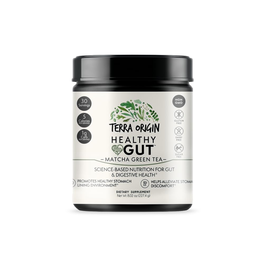 TERRA ORIGIN Healthy Gut Powder (Berry Flavor) |30-Servings with L-Glutamine, Zinc, Glucosamine, Slippery Elm Bark, Marshmallow Root and More!