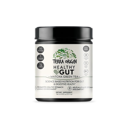 TERRA ORIGIN Healthy Gut Powder (Berry Flavor) |30-Servings with L-Glutamine, Zinc, Glucosamine, Slippery Elm Bark, Marshmallow Root and More!