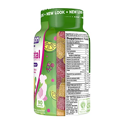 Vitafusion Prenatal DHA and Folic Acid Gummy Vitamins, 180 Count (Pack of 2)