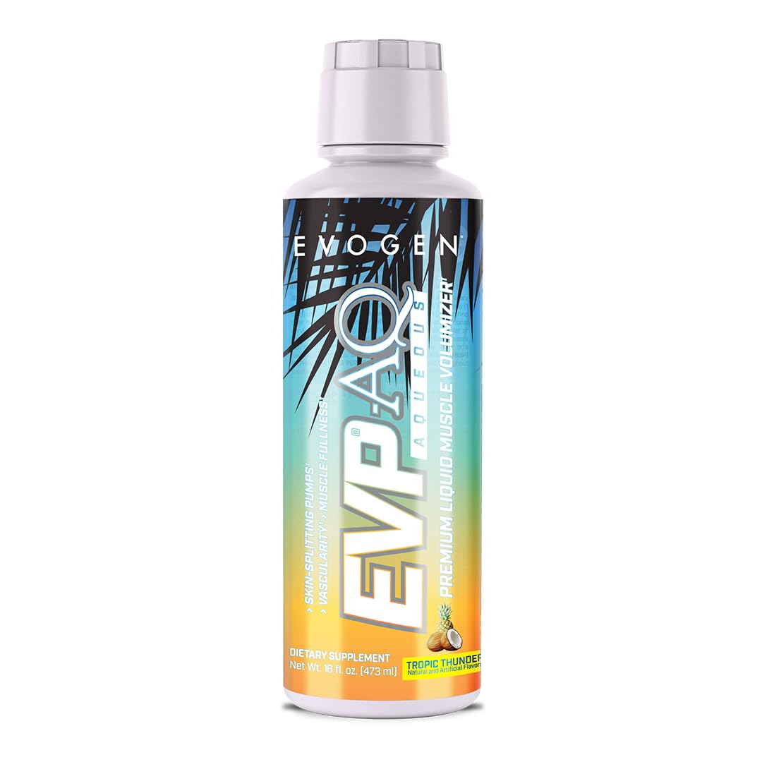 Evogen EVP AQ Liquid Glycerol | Muscle Volumizer | Unflavored | 16 Fl Oz | S7 nitric oxide blend with betaine anhydrous for pumps, vascularity, fullness and hydration; low-stim and clean