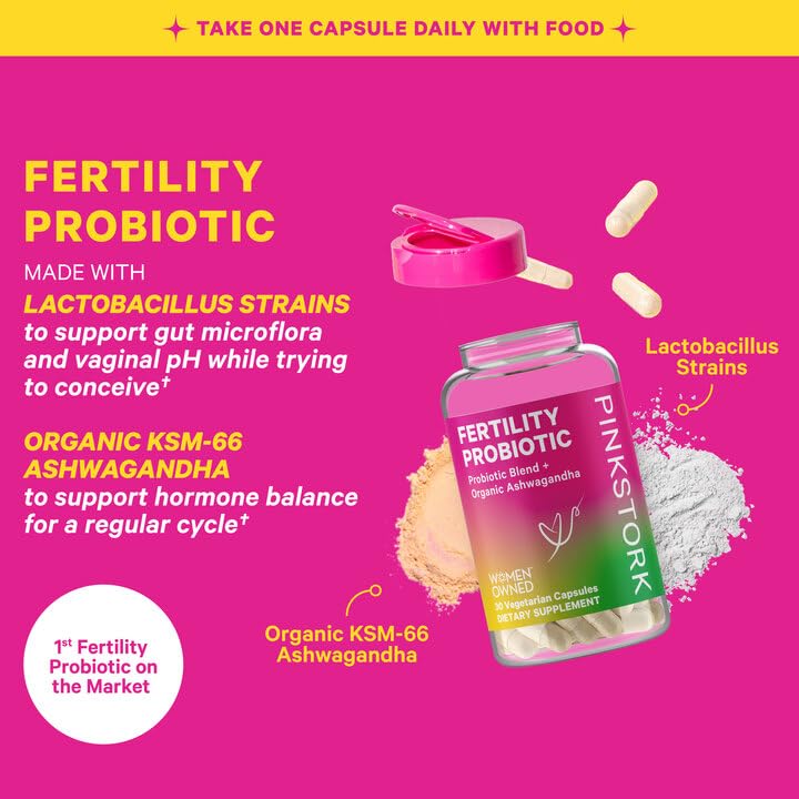 Pink Stork Fertility Supplement for Women and Probiotics for Conception, Support Hormone Balance