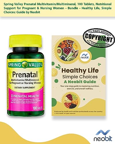 Spring Valley Prenatal Multivitamin/Multimineral, 100 Tablets, Nutritional Support