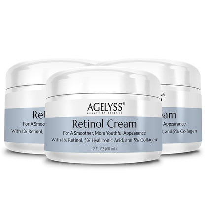 Agelyss Retinol Face Cream - 1% Retinol - Collagen, Hyaluronic Acid - 2 Fl Oz - 60mL - Pack of 1
