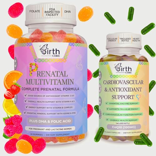 Prenatal Vitamins, Fetal Development, Folate, DHA, CoQ10, Daily Multivitamin Gummy, Folic Acid