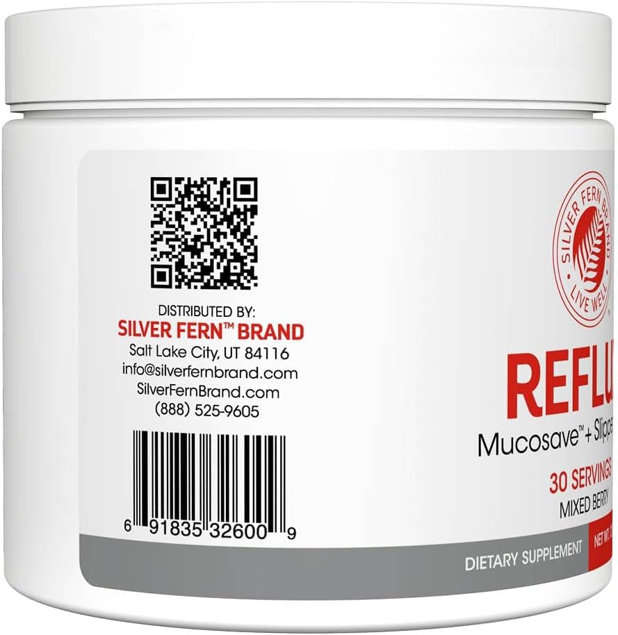Silver Fern Reflux Digestive Supplement Each Tub = 30 Scoops = 30 Servings | Mucosal Support for Acid Issues - with Mucosave FG and Slippery Elm Bark (1 Tub)