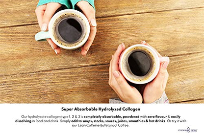 Clean & Pure Collagen Powder, Lab Tested Bovine Peptides with No or Zero Growth Hormones, Pesticides or Vet Meds - 400g