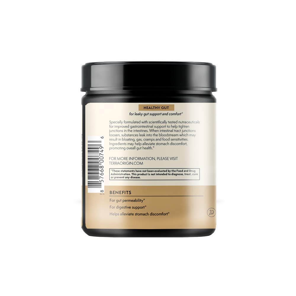 TERRA ORIGIN Healthy Gut Powder (Berry Flavor) |30-Servings with L-Glutamine, Zinc, Glucosamine, Slippery Elm Bark, Marshmallow Root and More!