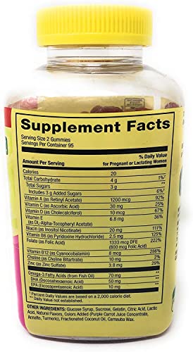 Spring Valley Adult Prenatal Health Multivitamin DHA & Folic Acid, Fruit, 190 Gummies