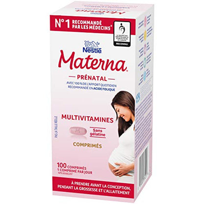 Materna Nestle Prenatal Postpartum Vitamin & Mineral Supplement 100 Tablets