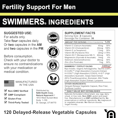 Swimmers | Fertility Support for Men | Optimal Sperm Count & Motility | Male Fertility Blend & Prenatal