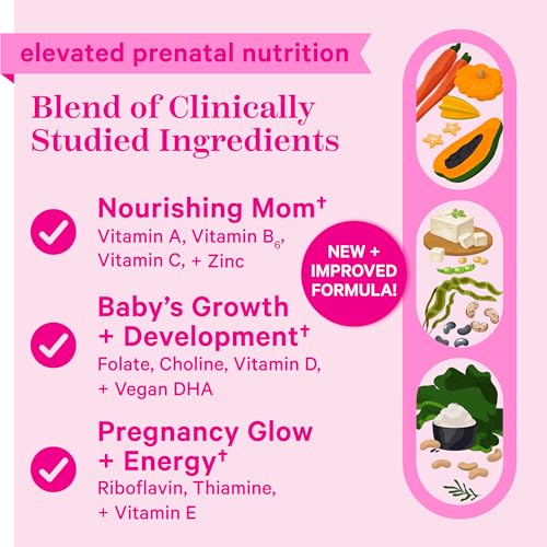 Pink Stork Premium Prenatal Gummy Vitamins with DHA, Folate, and Vitamin D - Multivitamin