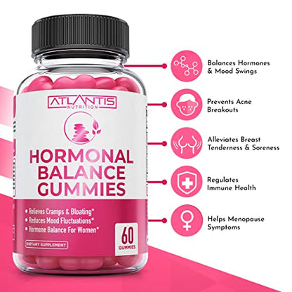 Hormonal Balance For Women & PMS Relief Gummies - Alleviates Cramps, Bloating, Mood Swings