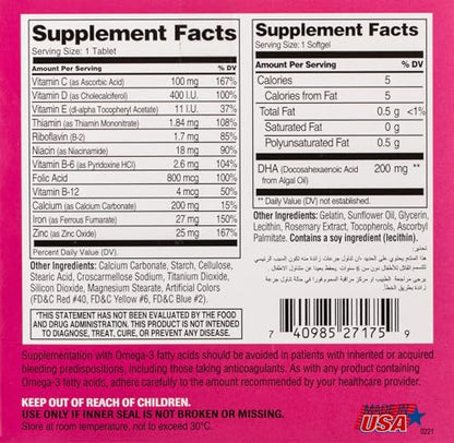 PreNatal Multivitamin + DHA 60 Tablets and 60 Softgels Kit