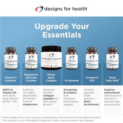 Designs for Health Whole Body Collagen Powder - Pure Collagen Peptides Supplement for Bone, Skin + Joint Support - Flavorless Drink Mix for Water, Shakes + Smoothies (30 Servings / 390g)