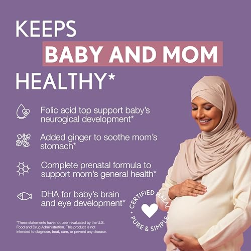 Noor Vitamins Halal Prenatal Vitamins with DHA and Folic Acid, Essential Vitamins