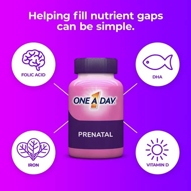 ikj Women's Prenatal Multivitamin with Folic Acid, DHA and Iron, 30 Ct