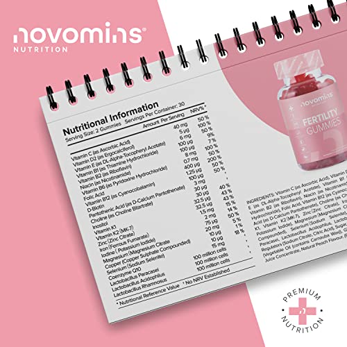 Novomins Fertility Gummies - Fertility Supplements for Women Trying to Conceive–25 Essential Vitamins