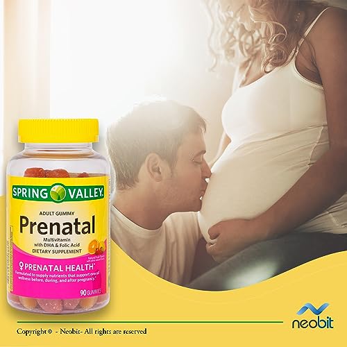 Spring Valley Prenatal Multivitamin Gummies with Vitamin A, C, D, E, B6, B12, DHA and Folic Acid