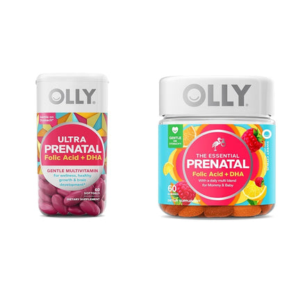 OLLY Ultra Strength Prenatal Multivitamin Softgels, Supports Healthy Growth, Brain Development