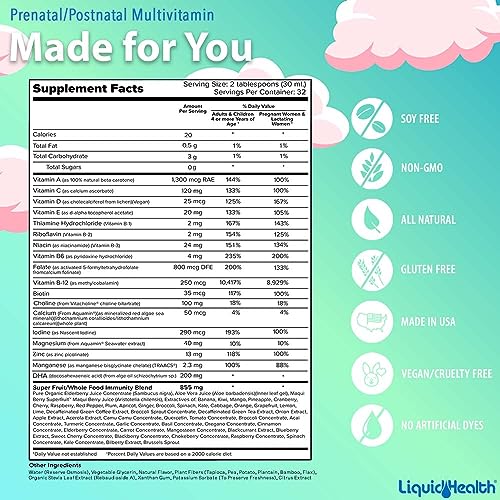 LIQUIDHEALTH Prenatal/Postnatal Multiple Liquid Women's Multivitamin