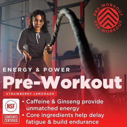 Gnarly Nutrition Natural Pre-Workout Powder, Strawberry Lemonade – NSF Sport Certified, Endurance & Recovery – Vegan Pre-Workout, Sports Nutrition – Strawberry Lemonade with Caffeine, 14.82 oz