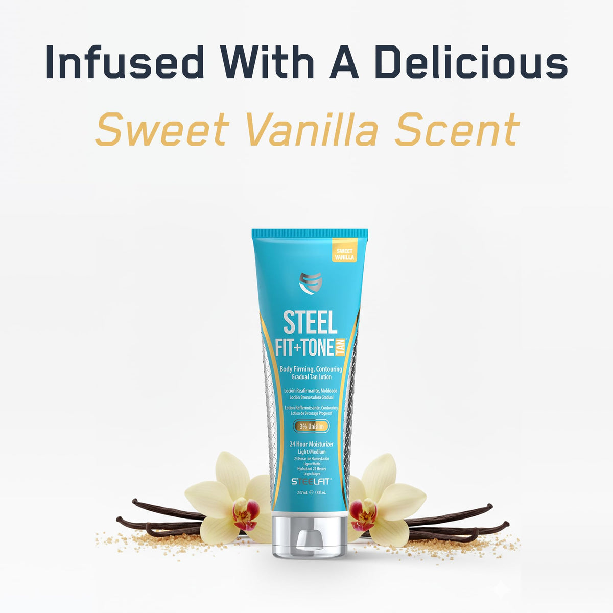 SteelFit Firming Body Lotion - Contouring & Skin Tightening Cream for Body | Firm & Tone Cellulite Remover for Legs Belly & Saggy Skin - Nourishing & Soothing with Shea & Cocoa Butter - Milk & Honey