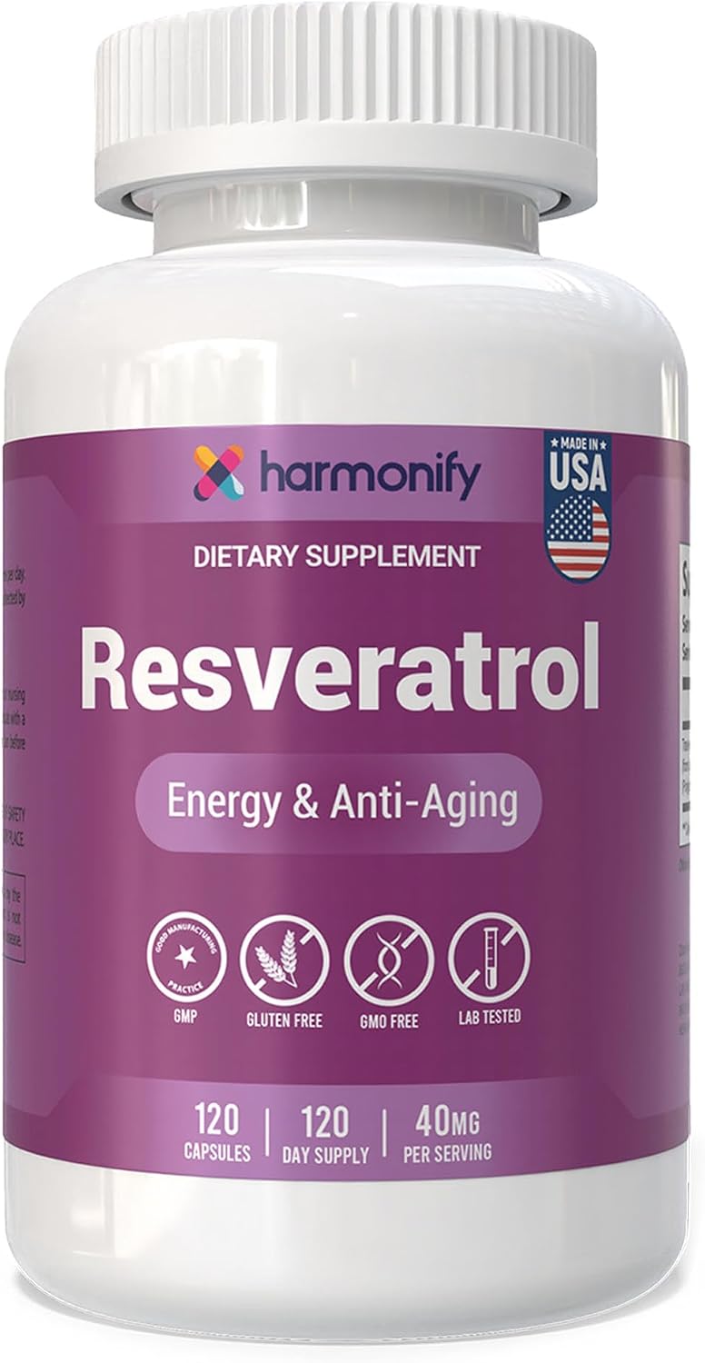 Resveratrol Supplement - Pure Trans-Resveratrol from Japanese Knotweed - Supports Energy & Anti-Aging - Potent Antioxidant - 120 Capsules for 120 Day Supply - Made in USA, Lab Tested