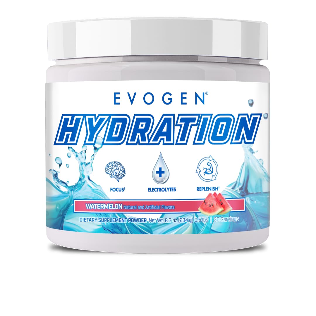 Evogen Hydration Sugar-Free Electrolytes | Lemon Lime | 30 Servings | Potassium, magnesium, sodium, calcium and coconut water with citicoline, taurine and B vitamins for energy and focus