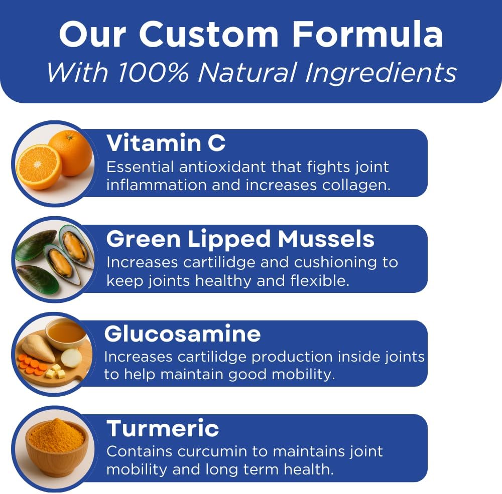 Collagen & Bone Broth for Dogs – Hip + Joint Support, Gut Health for Hair, Skin & Nails – with Glucosamine, MSM, Chondroitin, Turmeric – Natural Treats Made with Real Chicken & Beef